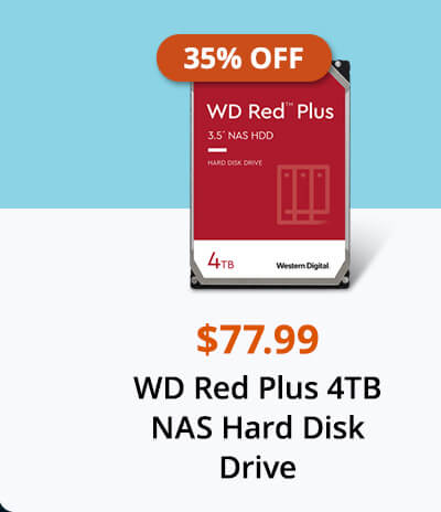 WD Red Plus 4TB NAS Hard Disk Drive - 5400 RPM Class SATA 6Gb/s, CMR, 128MB Cache, 3.5 Inch - WD40EFZX - OEM