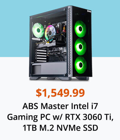 ABS Master Gaming PC - Intel i7 11700F - GeForce RTX 3060 Ti - 16GB DDR4 3000MHz - 1TB M.2 NVMe SSD