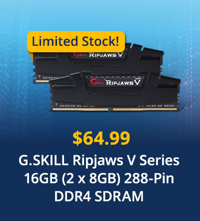 $64.99 G.SKILL Ripjaws V Series 16GB (2 x 8GB) 288-Pin DDR4 SDRAM