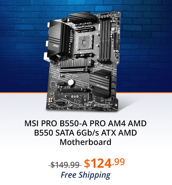 MSI PRO B550-A PRO AM4 AMD B550 SATA 6Gb/s ATX AMD Motherboard