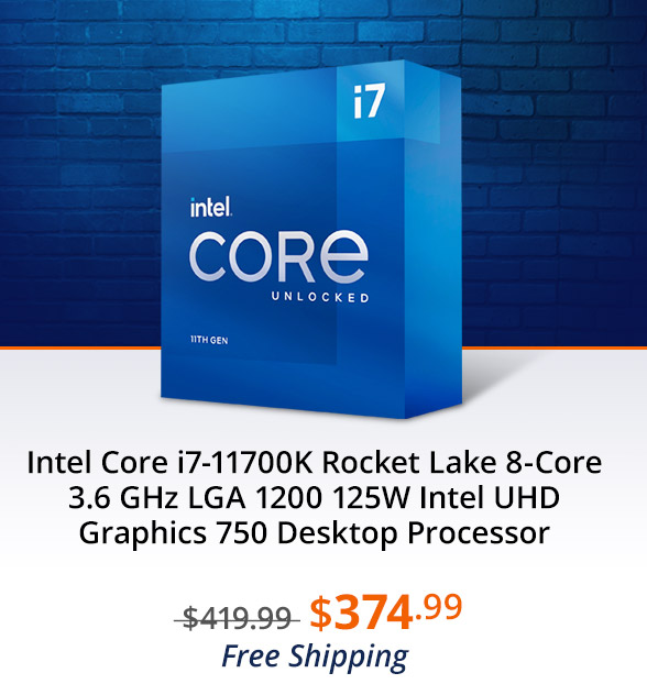 Intel Core i7-11700K Rocket Lake 8-Core 3.6 GHz LGA 1200 125W Intel UHD Graphics 750 Desktop Processor