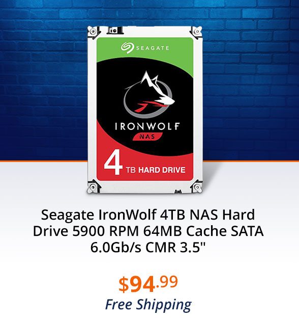 Seagate IronWolf 4TB NAS Hard Drive 5900 RPM 64MB Cache SATA 6.0Gb/s CMR 3.5"