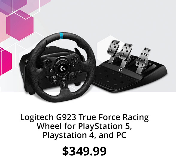 Logitech G923 True Force Racing Wheel for PlayStation 5, Playstation 4, and PC