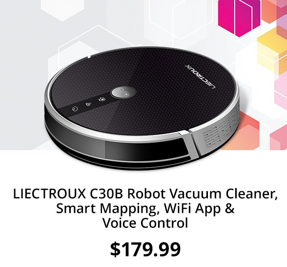 LIECTROUX C30B Robot Vacuum Cleaner, Smart Mapping, WiFi App & Voice Control