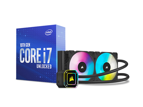 Intel Core i7-10700K Comet Lake 8-Core 125W Processor + Corsair Hydro iCUE H100i ELITE CAPELLIX 240mm Cooler Combo
