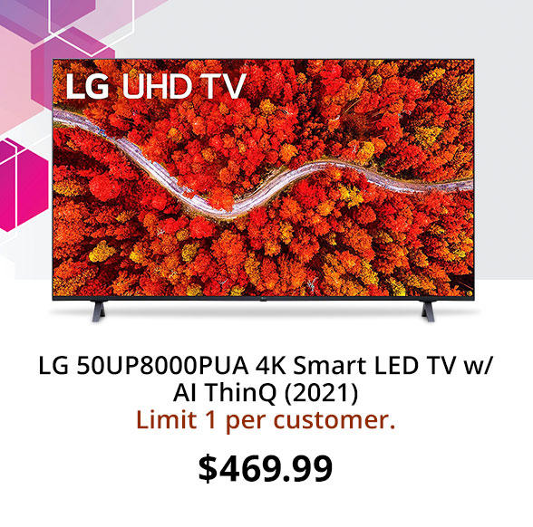 LG 50UP8000PUA 4K Smart LED TV w/ AI ThinQ (2021)