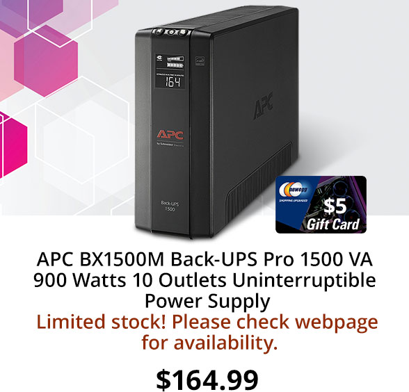 APC BX1500M Back-UPS Pro 1500 VA 900 Watts 10 Outlets Uninterruptible Power Supply