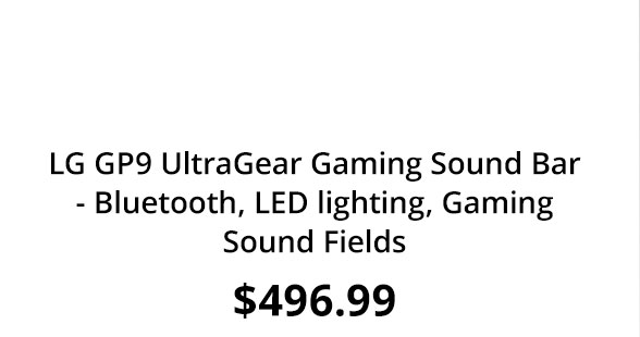 LG GP9 UltraGear Gaming Sound Bar - Bluetooth, LED lighting, Gaming Sound Fields