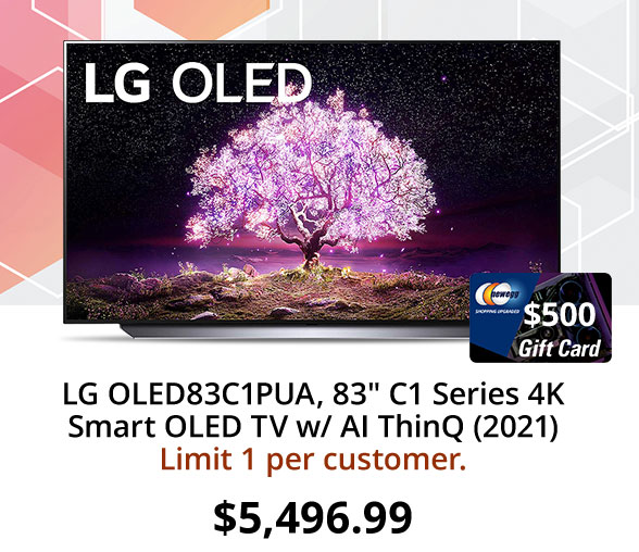 LG OLED83C1PUA, 83" C1 Series 4K Smart OLED TV w/ AI ThinQ (2021)