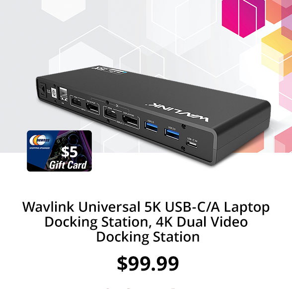 Wavlink Universal 5K USB-C/A Laptop Docking Station, 4K Dual Video Docking Station