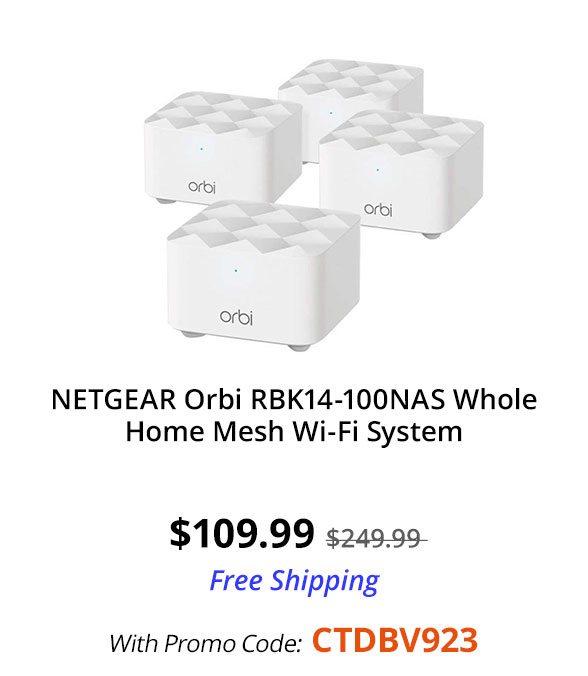 NETGEAR Orbi RBK14-100NAS Whole Home Mesh Wi-Fi System