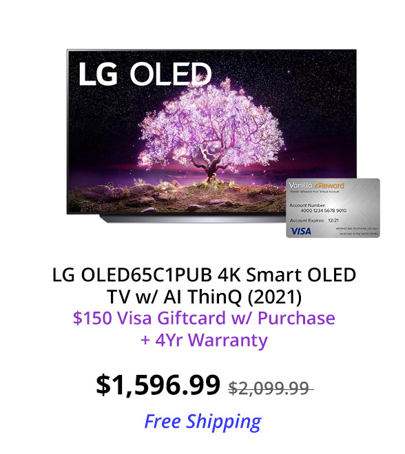 LG OLED65C1PUB 4K Smart OLED TV w/ AI ThinQ (2021)