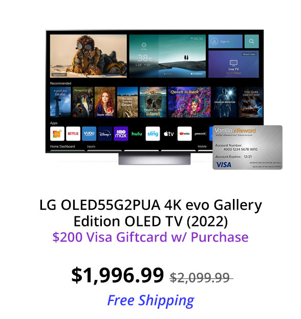 LG OLED55G2PUA 4K evo Gallery Edition OLED TV (2022)