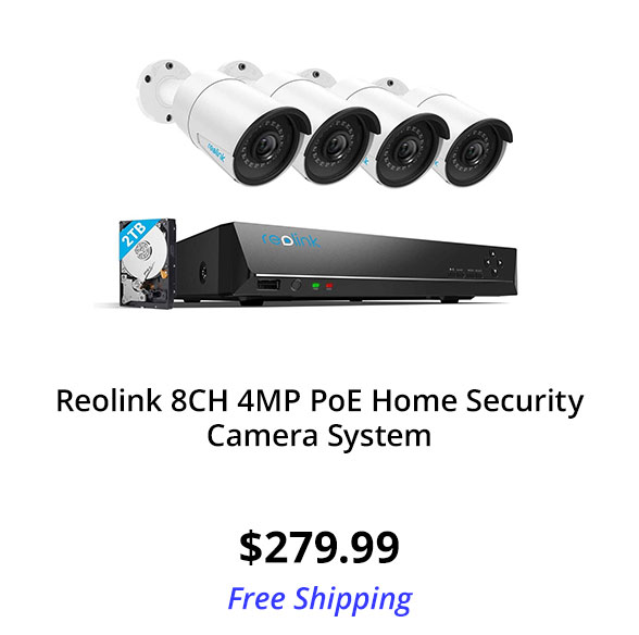 Reolink 8CH 4MP PoE Home Security Camera System