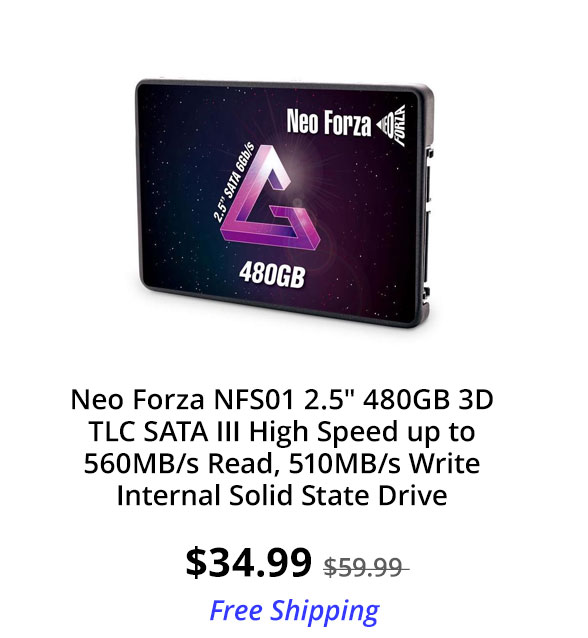 Neo Forza NFS01 2.5" 480GB 3D TLC SATA III High Speed up to 560MB/s Read, 510MB/s Write Internal Solid State Drive