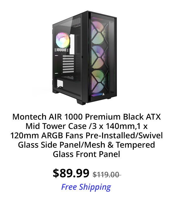 Montech AIR 1000 Premium Black ATX Mid Tower Case