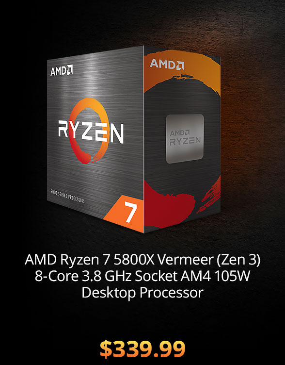 AMD Ryzen 7 5800X Vermeer (Zen 3) 8-Core 3.8 GHz Socket AM4 105W Desktop Processor