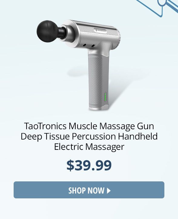 TaoTronics Muscle Massage Gun Deep Tissue Percussion Handheld Electric Massager 