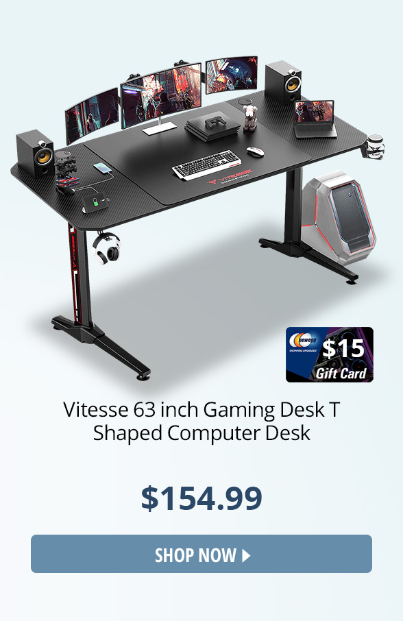 Vitesse 63 inch Gaming Desk T Shaped Computer Desk