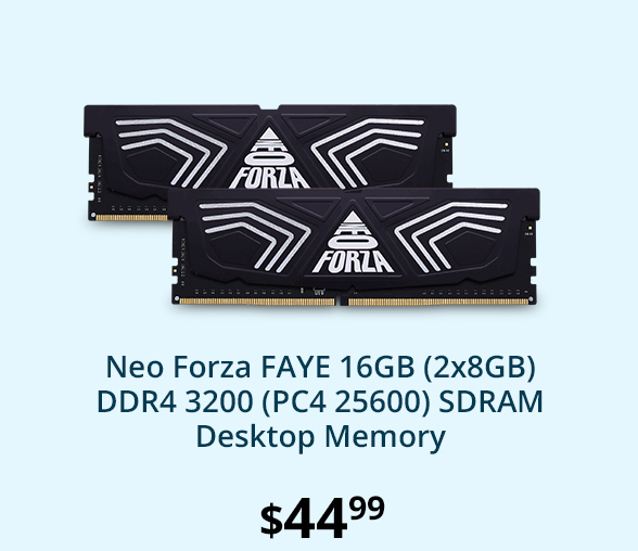 Neo Forza FAYE 16GB (2x8GB) DDR4 3200 (PC4 25600) SDRAM Desktop Memory