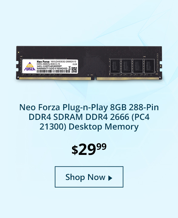 Neo Forza Plug-n-Play 8GB 288-Pin DDR4 SDRAM DDR4 2666 (PC4 21300) Desktop Memory