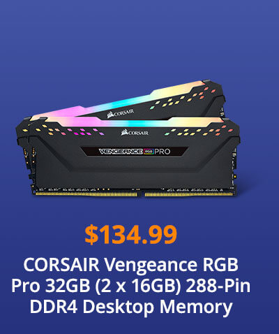 CORSAIR Vengeance RGB Pro 32GB (2 x 16GB) 288-Pin DDR4 Desktop Memory