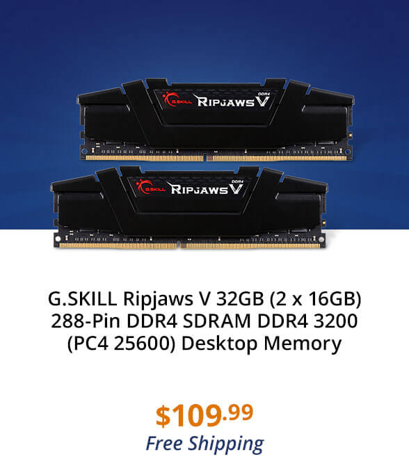 G.SKILL Ripjaws V 32GB (2 x 16GB) 288-Pin DDR4 SDRAM DDR4 3200 (PC4 25600) Desktop Memory