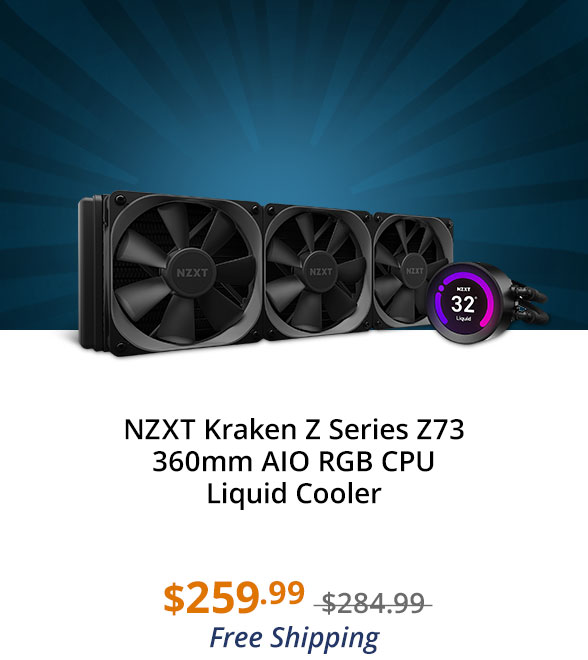 NZXT Kraken Z Series Z73 360mm AIO RGB CPU Liquid Cooler