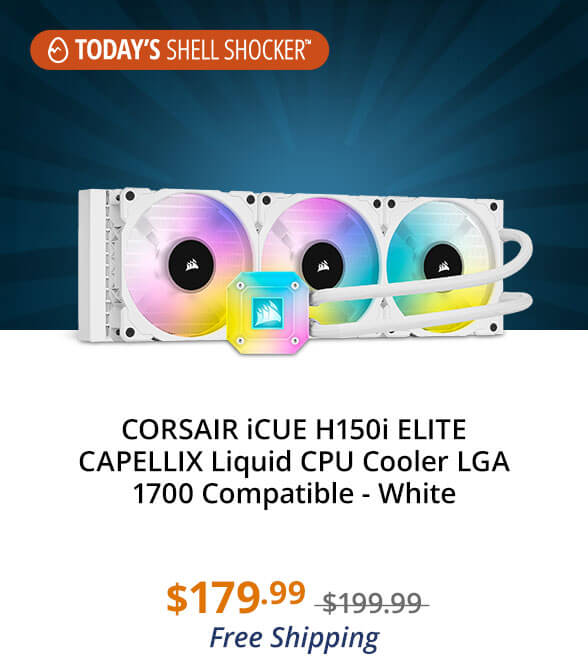 CORSAIR iCUE H150i ELITE CAPELLIX Liquid CPU Cooler LGA 1700 Compatible - White