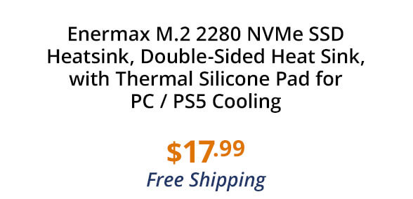 Enermax M.2 2280 NVMe SSD Heatsink, Double-Sided Heat Sink, with Thermal Silicone Pad for PC / PS5 Cooling