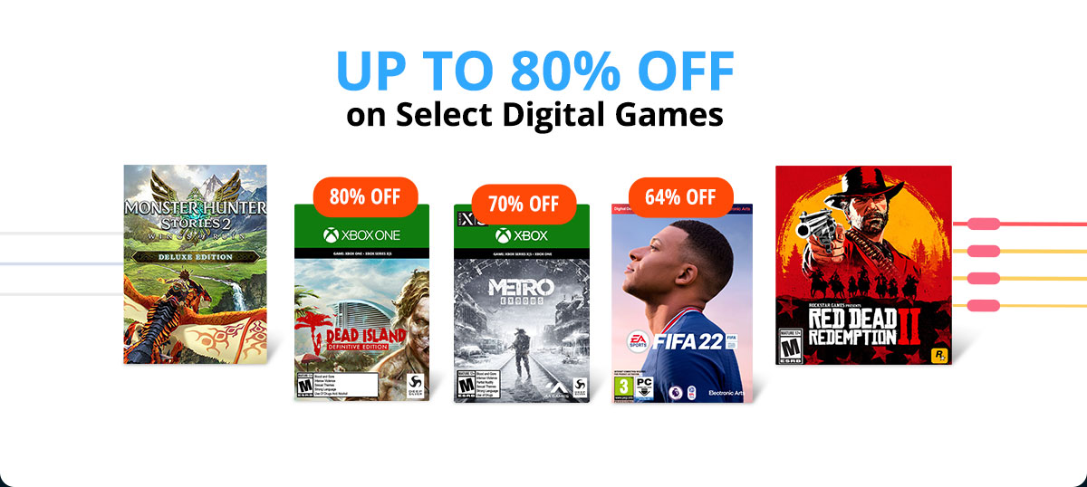 Up to 80% OFF on select digital games