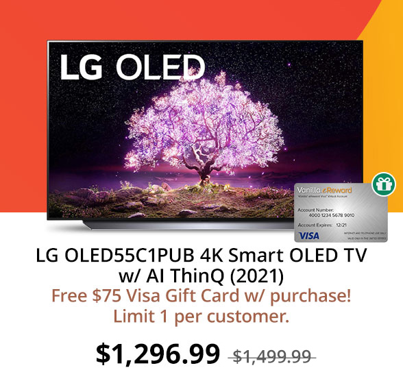 LG OLED55C1PUB 4K Smart OLED TV w/ AI ThinQ (2021)