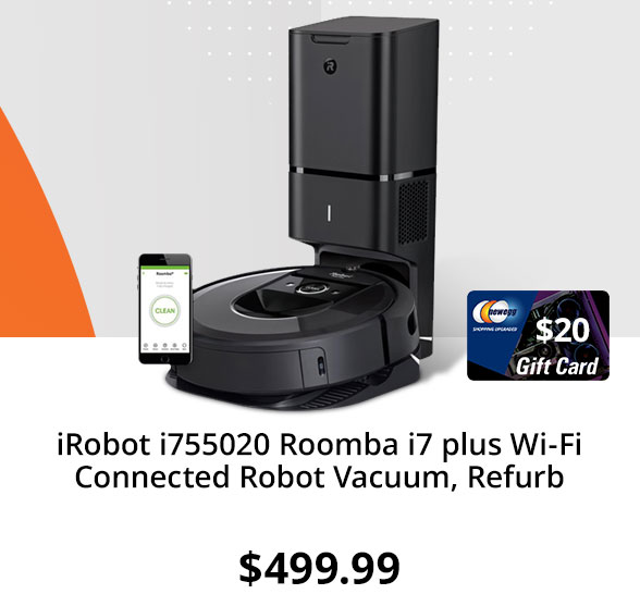 Refurbished iRobot i755020 Roomba i7 plus Wi-Fi Connected Robot Vacuum, Refurb