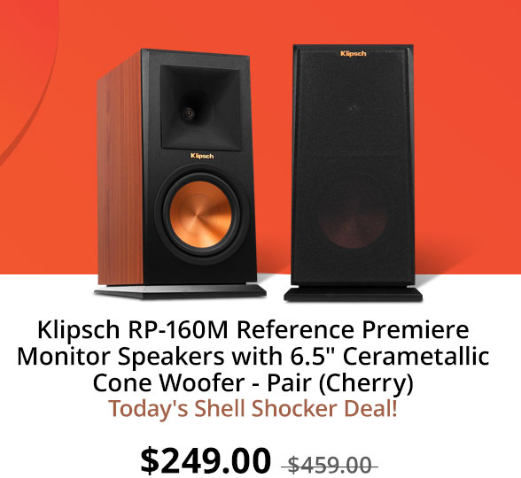 Klipsch RP-160M Reference Premiere Monitor Speakers with 6.5" Cerametallic Cone Woofer - Pair (Cherry)