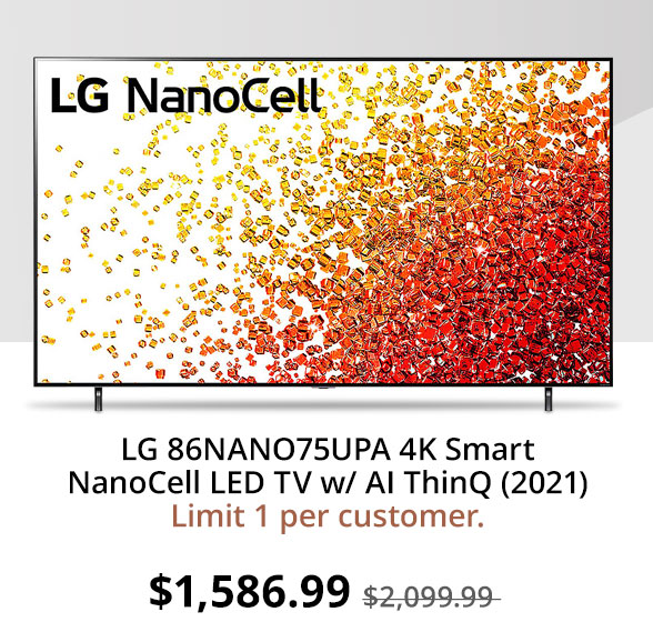 LG 86NANO75UPA 4K Smart NanoCell LED TV w/ AI ThinQ (2021)