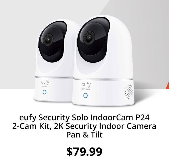 eufy Security Solo IndoorCam P24 2-Cam Kit, 2K Security Indoor Camera Pan & Tilt