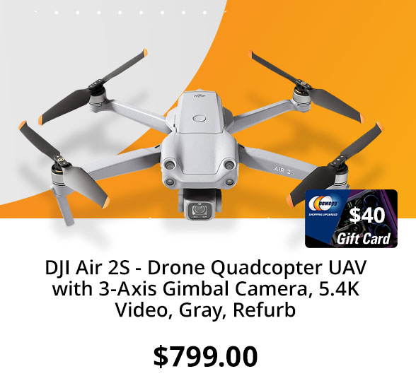 Refurbished DJI Air 2S - Drone Quadcopter UAV with 3-Axis Gimbal Camera, 5.4K Video, Gray, Refurb