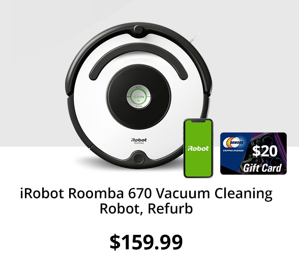 Refurbished iRobot Roomba 670 Vacuum Cleaning Robot, Refurb