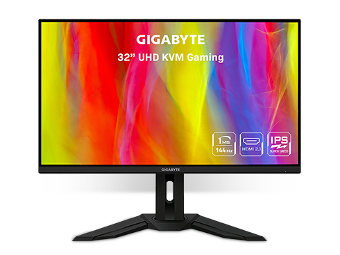 GIGABYTE M32U 32" (31.5" Viewable) 3840 x 2160 4K 144Hz Adaptive Sync Compatible, SS IPS, 1ms (MPRT), 1x Display Port 1.4, 2x HDMI 2.1, 2x USB 3.0, 1x USB Type C Height Adjust VESA Gaming Monitor