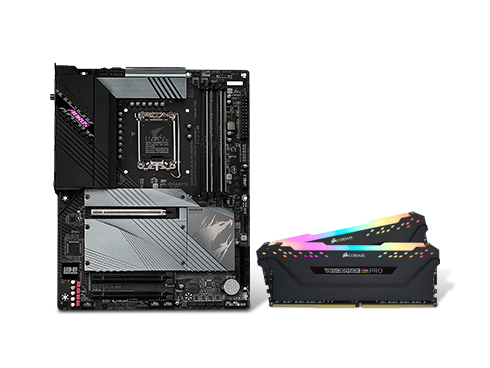 CORSAIR Vengeance RGB Pro 32GB DDR4 Intel XMP 2.0 Memory + GIGABYTE Z690 AORUS ELITE AX DDR4 ATX Motherboard