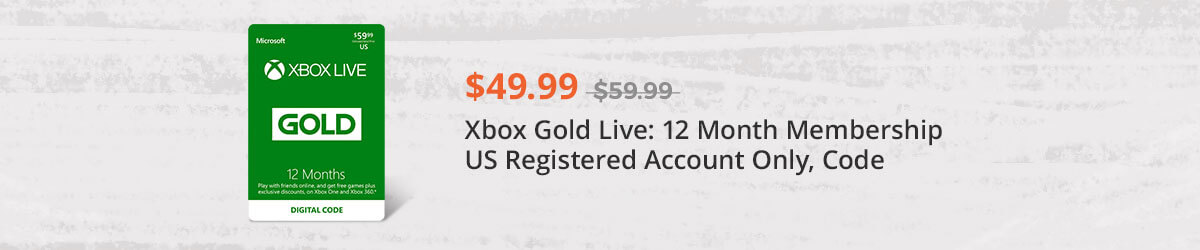 Xbox Gold Live: 12 Month Membership US Registered Account Only, Code