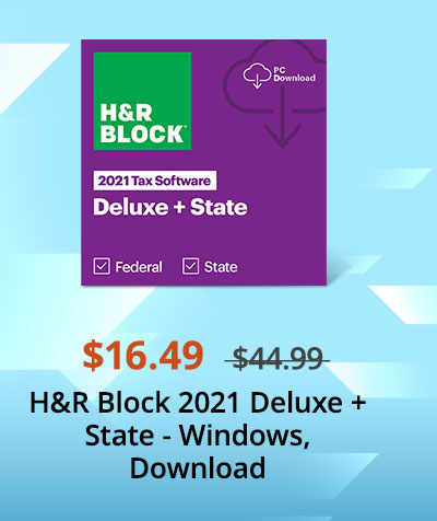 H&R Block 2021 Deluxe + State - Windows, Downlo