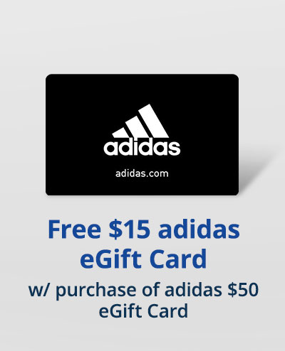 Free $15 adidas eGift Card w/ purchase of adidas $50 eGift Card