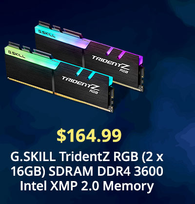 G.SKILL TridentZ RGB Series 32GB (2 x 16GB) 288-Pin DDR4 SDRAM DDR4 3600 (PC4 28800) Intel XMP 2.0 Desktop Memory Model F4-3600C16D-32GTZRC