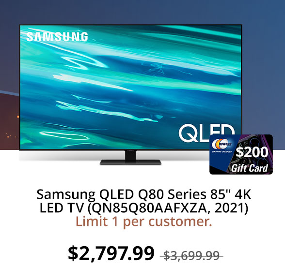 Samsung QLED Q80 Series 85" 4K LED TV (QN85Q80AAFXZA, 2021)