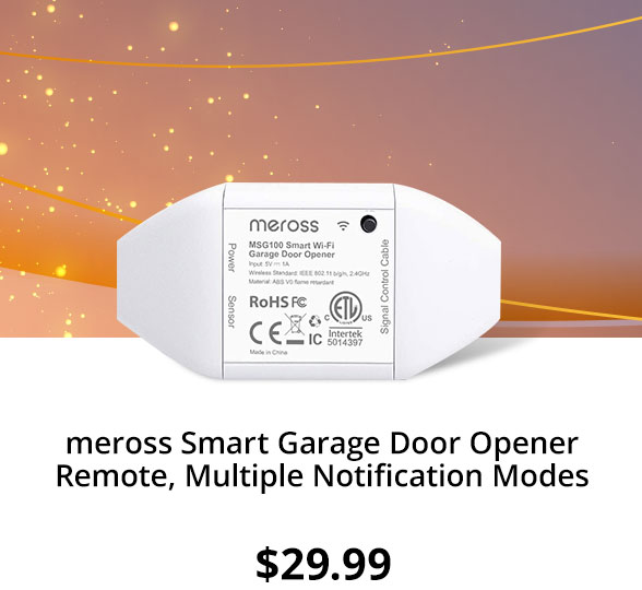 meross Smart Garage Door Opener Remote, Multiple Notification Modes