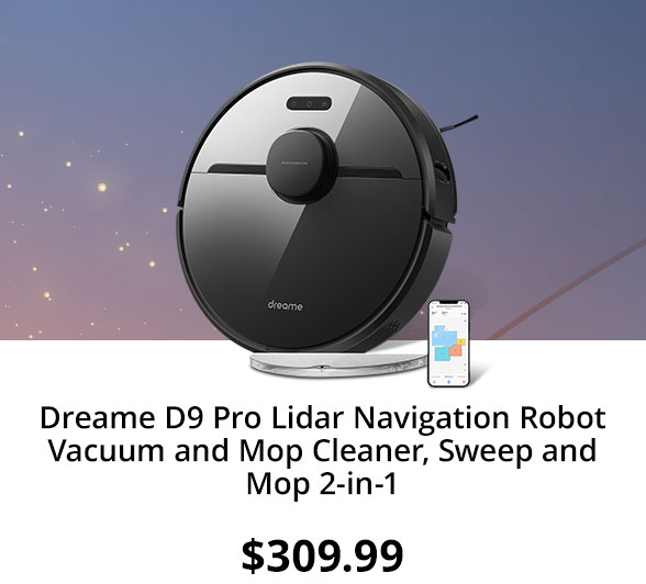 Dreame D9 Pro Lidar Navigation Robot Vacuum and Mop Cleaner, Sweep and Mop 2-in-1