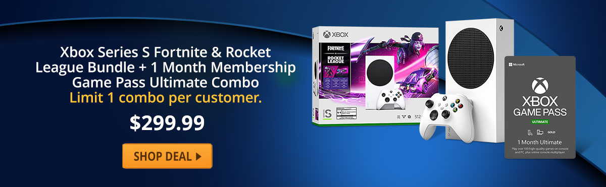 Xbox Series S Fortnite & Rocket League Bundle + 1 Month Membership Game Pass Ultimate Combo