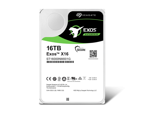 Seagate Exos 16TB Enterprise HDD X16 SATA 6Gb/s 512e/4Kn 7200 RPM 256MB Cache 3.5" Internal Hard Drive ST16000NM001G