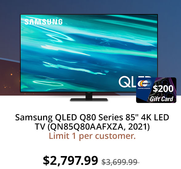 Samsung QLED Q80 Series 85" 4K LED TV (QN85Q80AAFXZA, 2021)